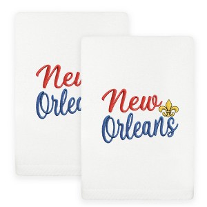 Linum Home Textiles Mardi Gras NEW ORLEANS - Embroidered Luxury 100% Turkish Cotton Hand Towels - 1 of 3