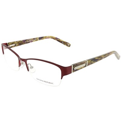 Banana Republic  23B Unisex Semi-Rimless Eyeglasses Bordeaux 52mm