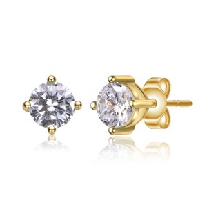 Guili Baby/Kids Sterling Silver Cubic Zirconia Earrings for a Sparkling Look - Colors: Red, Purple, Clear, Blue, Green, White, Yellow. - 1 of 3
