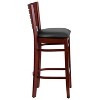Emma and Oliver Slat Back Wooden Restaurant Dining Barstool - 3 of 4