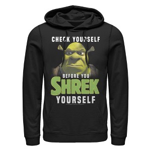 Men's Shrek Check Yourself Before Pull Over Hoodie - 1 of 4