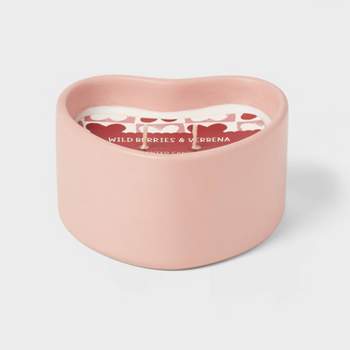 2-Wick 8oz Ceramic Heart Shaped Candle Casual Pink - Threshold™
