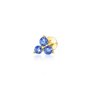 Pure Collection by Ross-Simons Sapphire Flat-Back Stud Earrings in 14kt Yellow Gold - 1 of 4