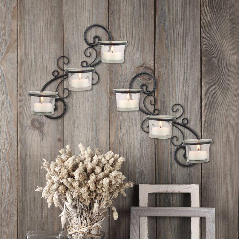 Decorative Tea Light Candle Holder Wall Sconce Set - Stonebriar Collection, 5 of 8