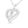 Haus of Brilliance Silver 1/2 Cttw Diamond Double Row Openwork Heart Pendant Necklace - 2 of 4