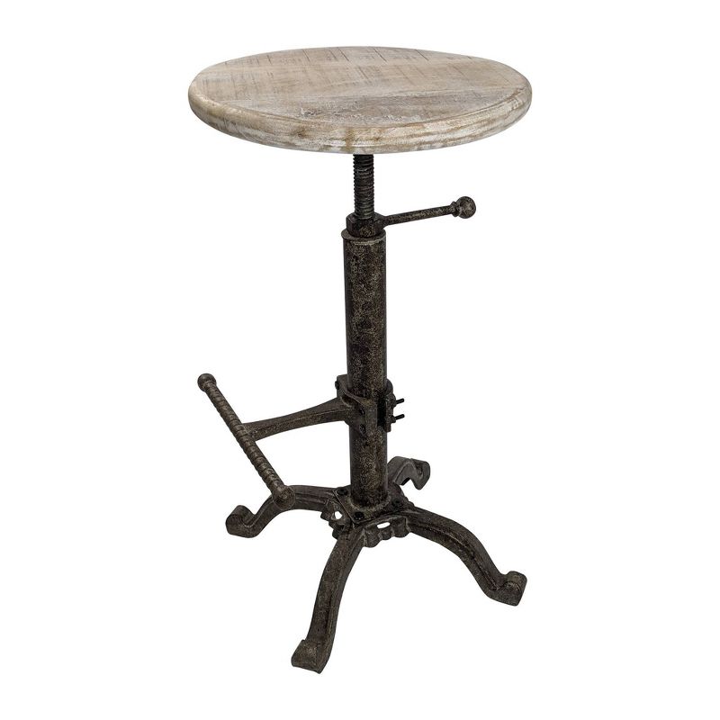 24&#34; Ryder Swivel Adjustable Barstool Natural Driftwood/Aged Iron - Carolina Chair &#38; Table, 4 of 8