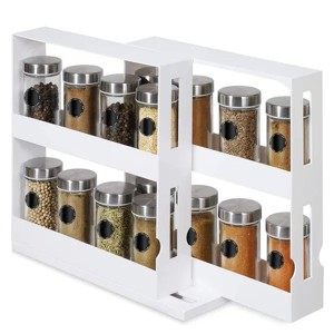 Swivel Cabinet Organizer Revolving Kitchen Rack Spice Organizer for Cabinet Condiment Holder Shelf - 1 of 4