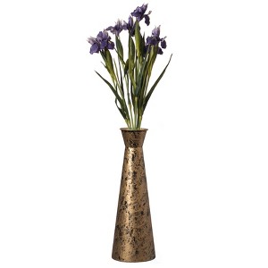Brushed Paint Unique Straight Design Metal Decorative Floor Vase Flower Holder for Entryway, Living Room - 1 of 4