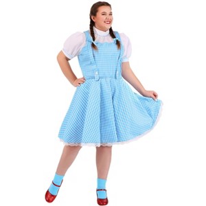 HalloweenCostumes.com Plus Size Women's Wizard of Oz Dorothy Costume,  Blue Checked Gingham Fairytale Dress - 1 of 4
