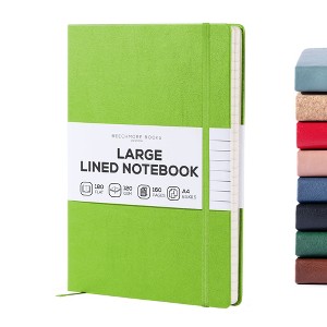 Ruled Journal Notebook, A4 8.5 x 11.5 inch 160 Lined Pages, Hardcover Leather Writing Journals for Women, Men, 120 GSM Thick Paper, Gifts Box Included - 1 of 4