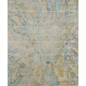 HomeRoots 8' X 10' Blue Abstract Hand Knotted Area Rug - 1 of 4