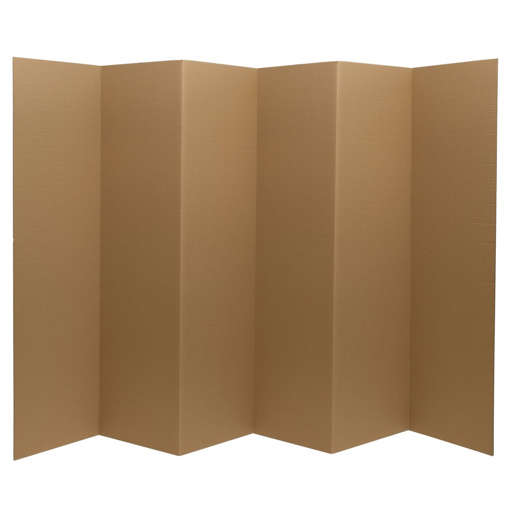 6" Cardboard Room Divider 6 Panel Brown - Oriental Furniture