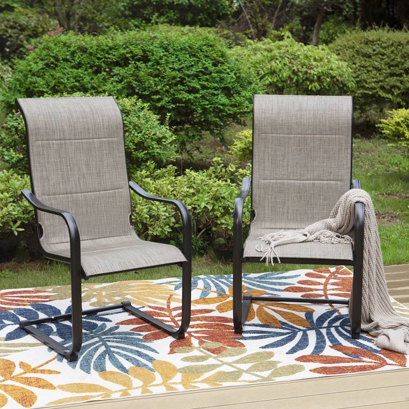 2pk Steel Patio Padded Sling C-Spring Arm Chairs - Captiva Designs, 2 of 8