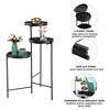 Sandinrayli 30 in. Metal Corner Plant Stand in Black Indoor/Outdoor (3-Tier), Black - 3 of 4