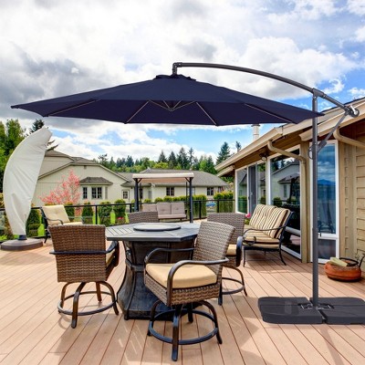 Sonkuki 10 Ft. Patio Offset Umbrella Outdoor Hanging Umbrellas w/Steel Frame