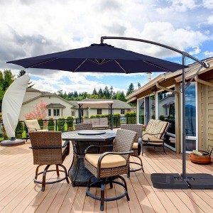 Sonkuki 10 Ft. Patio Offset Umbrella Outdoor Hanging Umbrellas w/Steel Frame - 1 of 4