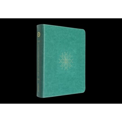 ESV Single Column Journaling Bible (Trutone, Teal, Resplendent Cross Design) - (Leather Bound)