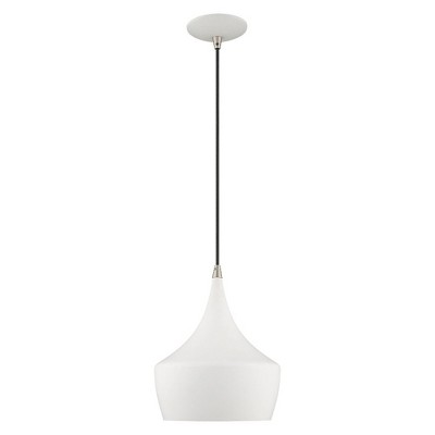 Waldorf Mini White Aluminum Pendant with Gold Lining