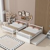 Full Over Full Bunk Bed with Trundle, Ladder and Guardrails - 3 of 4