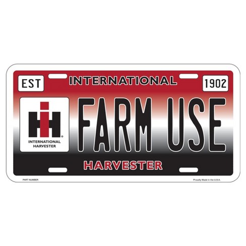 International Harvester Farm Use Embossed Metal License Plate 16208 - image 1 of 1