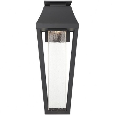 Matte Black 32" Outdoor LED Lantern with Clear Seeded Glass