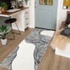 2 x 6 ft Polyester  Imitation Beige Black Rectangular Hallway Bathroom Entryway Kitchen Office Foldable Line Printed Modern Washable Area Rug - 2 of 4