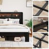 Kumasinova Queen/King/Full Bed Frame with USB Charging,Platform Bed Frame with Storage LED Headboard,Queen/King/Full Size Bed Frame with Wood Slats - 3 of 4