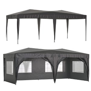 10'x20' Outdoor Pop Up Canopy,Folding Tent with 6 Removable Sidewalls Carry Bag & Weight Bags,Outdoor Heavy Duty Camping Gazebo for Backyard - 1 of 4