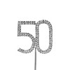 O'Creme Rhinestone Silver-Colored Number-50 Cake Topper 2 Inch - 2 of 2
