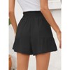 Women's High Waist Drawstring Shorts Elastic Waist Casual Loose Vacation Beach Shorts - 4 of 4