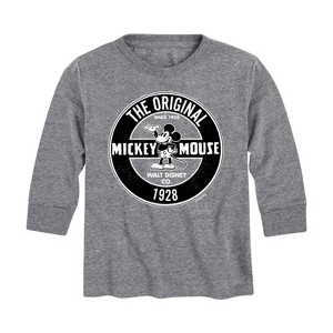 Boys' - Disney - Mickey Mouse Original Badge Long Sleeve Graphic T-Shirt - 1 of 4