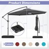 Costway 10 FT Solar Offset Hanging Umbrella Patio Cantilever Umbrella with 32 LED Lights Brown/Turquoise/Beige/Gray/Red - 3 of 4