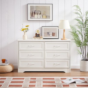 6 Drawer Dresser, Chest Of Drawers, Floor Storage Drawer Cabinet, Wood Chest Of Drawers Anti-tip Device - 1 of 4