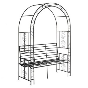 Karl Home 6.7' H Metal Outdoor Arbor With Bench - 1 of 4
