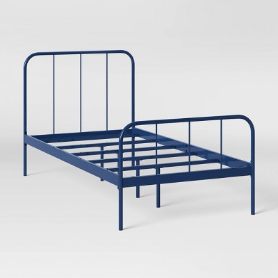 Twin Metal Kids' Bed Navy - Pillowfort™: Twin Bed Frame, Reinforced Center Support, Powder-Coated Metal, Platform Design