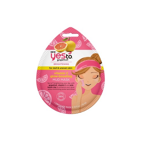 Download Yes To Grapefruit Single Use Mud Face Mask 33oz Target PSD Mockup Templates