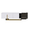 ACEPANO 66.7 in. W Modern Decorative Storage Cabinets with Metal Legs, 1 Drawer, 2 Cabinets and Adjustable Shelves-White - 3 of 4