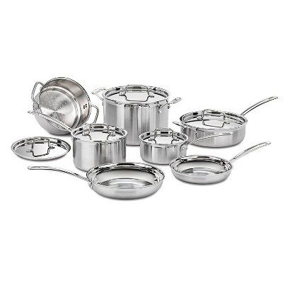 Cuisinart Multiclad Pro Tri-Ply Stainless Steel 12 Piece Cookware Set -  Macy's