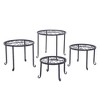 4pcs/set Yh-hj004 Plant Shelf Black Paint Round Pattern Plant Stand Household Orangizer - 4 of 4