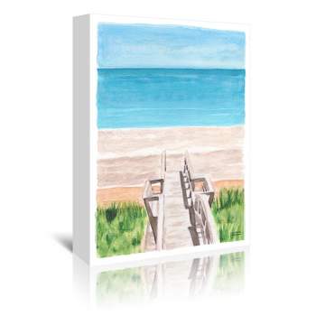 Americanflat Coastal 8x10 Gallery Wrapped Canvas - Baja Landscape Illustration Wall Art Room Decor by Modern Tropical