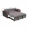 Racxily 3 in 1 Foldable Sleeper Sofa Bed, Velvet Futon Couch, Loveseat Lounge Sofas with Storage Bag and Pillow, Adjustable Backrest, Dark Gray - 4 of 4