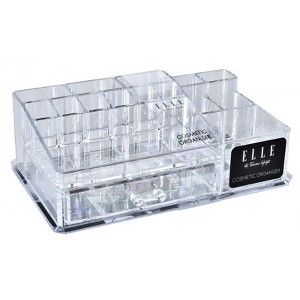 Nonslip Cosmetic Organizer with Drawer, 16 Compartment Clear Makeup, Skincare & Jewelry Storage Box for Lipsticks, Brushes & Beauty Essentials - 1 of 1