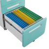 INFURNIC Decorative Storage Cabinet Mobile File Cabinet with Lock for Office or Home Use, White and Green, 21"*18"*24" - 3 of 4