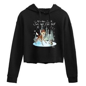Women's - Disney - Christmas - Up To Snow Good Cropped Graphic Hoodie - 1 of 3