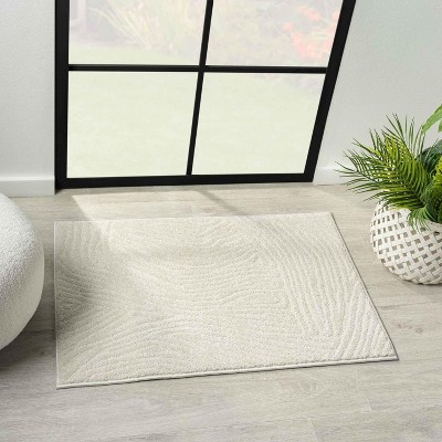 Luxe Weavers Abstract Wave Cream Area Rug for Living Room