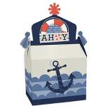 Big Dot of Happiness Ahoy - Nautical - Treat Box Party Favors - Baby Shower or Birthday Party Goodie Gable Boxes - Set of 12