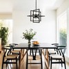 DORESshop 8-Light Matte Black Chandelier Pendant Light with Iron Frame and Satellite Head Design for Dining Room, Foyer, Entryway - 3 of 4