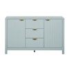 FONTOI Wave-Pattern Sideboard Cabinet with 3 Drawers&3 Adjustable Shelves, Scandinavian Style Storage Console Table, Cyan, 15.3"*28.3"*47.2" - 4 of 4