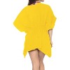 LA LEELA women's Vacation Casual Swim Holiday Beachwear Summer Beach Dress Short Party Bathing Suit Cover Ups 1X-2X Yellow, Solid - image 2 of 3