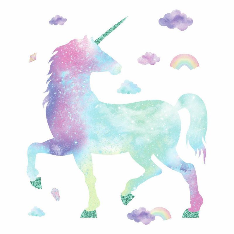 Glitter Galaxy Unicorn Peel and Stick Giant Wall Decal - RoomMates, 3 of 6